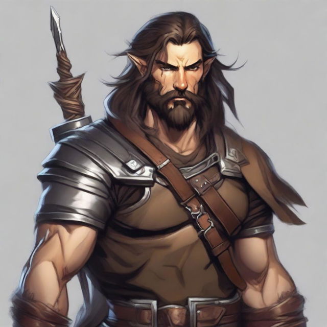 Create a detailed portrait of a male shifter character from Dungeons and Dragons