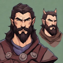 Create a detailed portrait of a male shifter character from Dungeons and Dragons