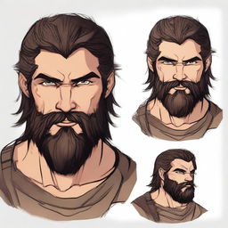 Create a detailed portrait of a male shifter character from Dungeons and Dragons