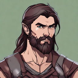 Create a detailed portrait of a male shifter character from Dungeons and Dragons