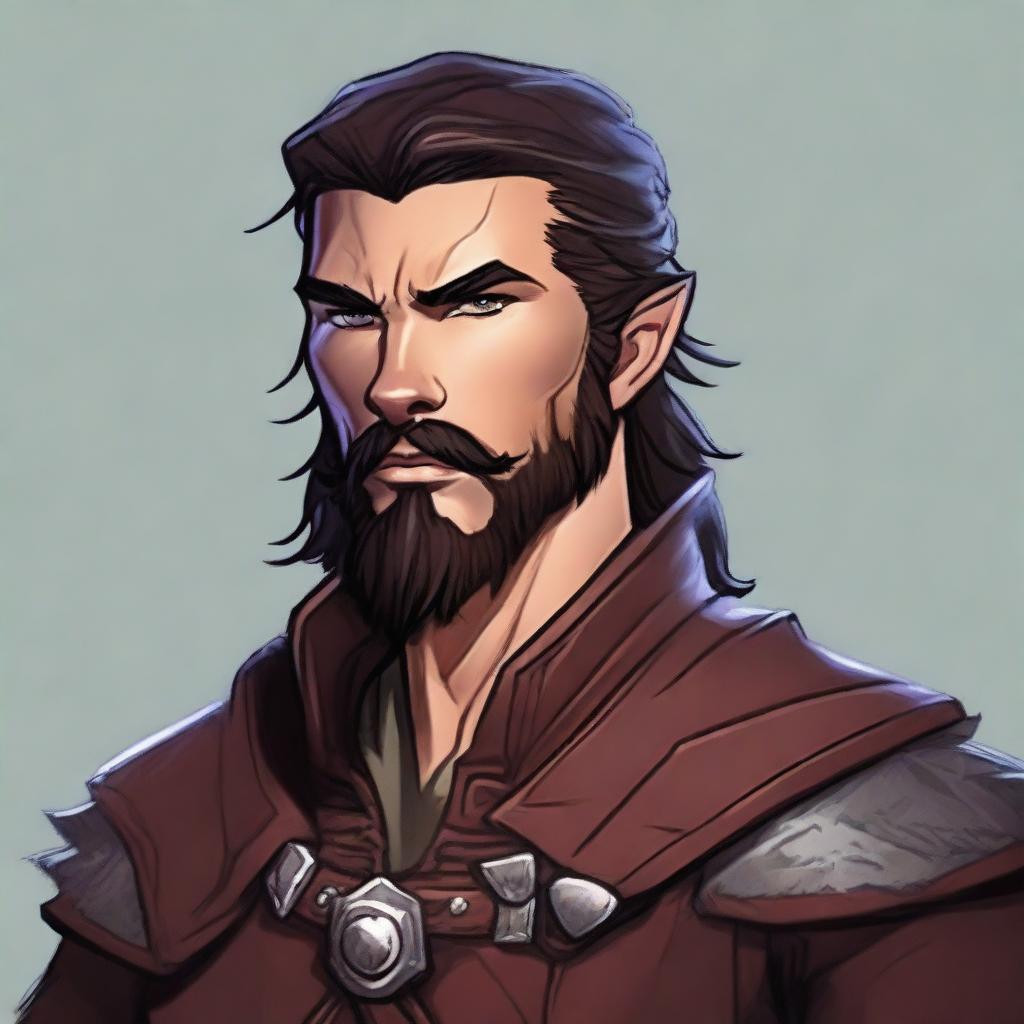 Create a detailed portrait of a male shifter character from Dungeons and Dragons