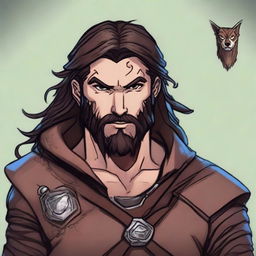 Create a detailed portrait of a male shifter character from Dungeons and Dragons