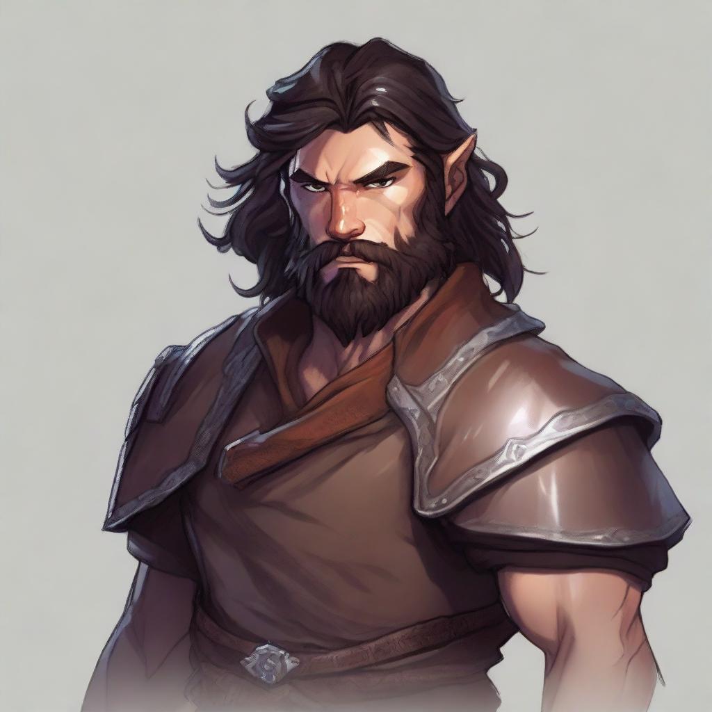 Create a detailed portrait of a male shifter character from Dungeons and Dragons