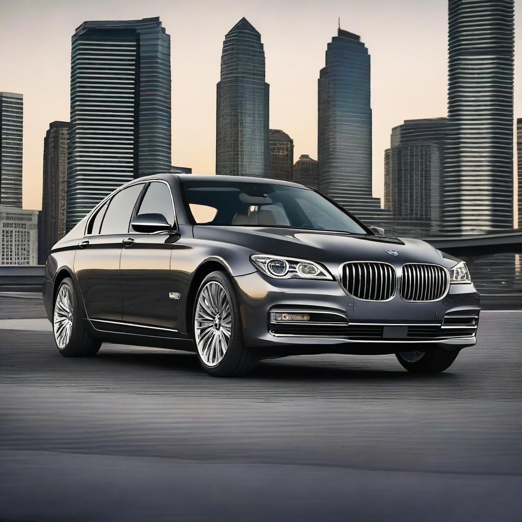 A detailed image of a BMW 750Li 2014 model