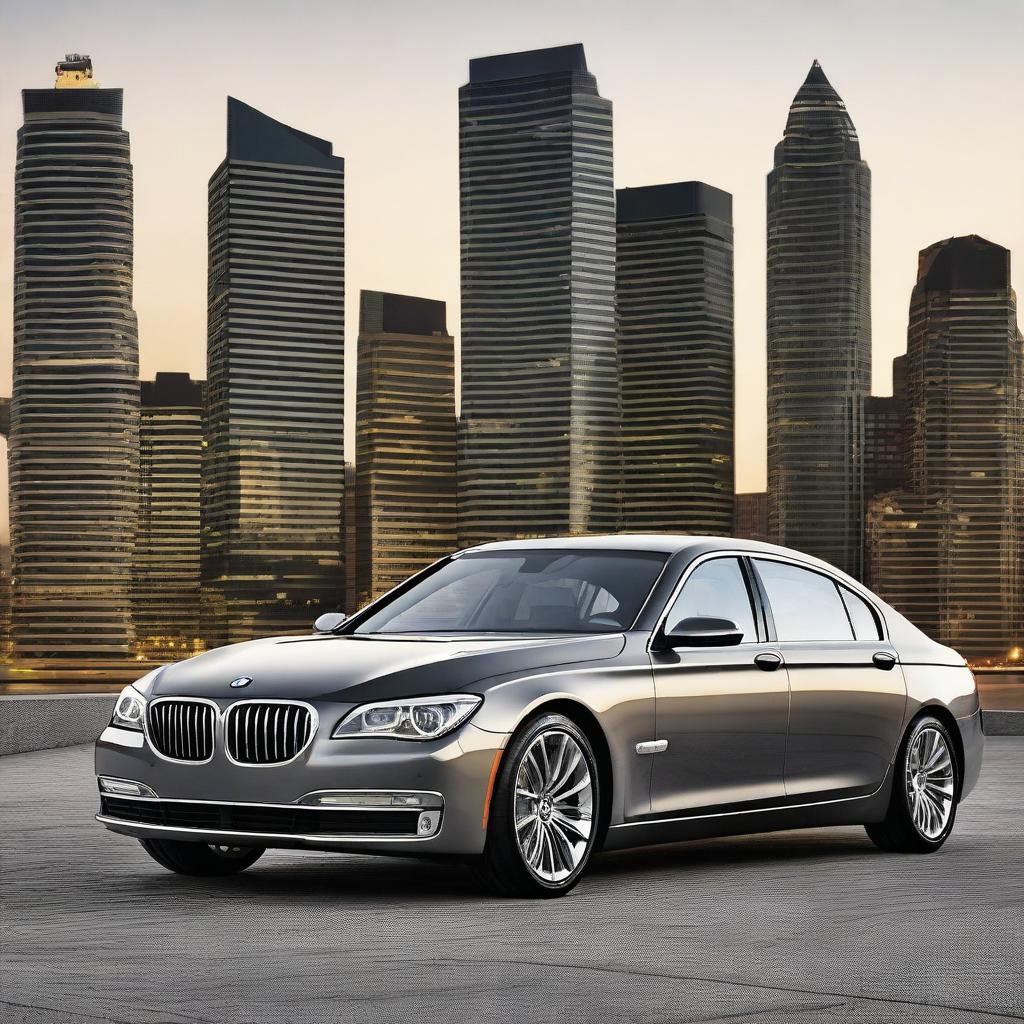 A detailed image of a BMW 750Li 2014 model