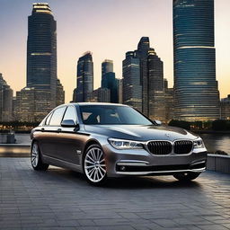 A detailed image of a BMW 750Li 2014 model