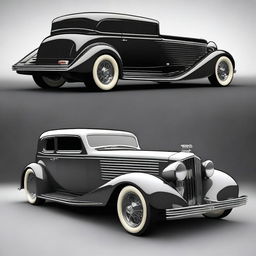 Create a custom supercar that is a fusion of a 1932 Buick Victoria sedan and a McLaren