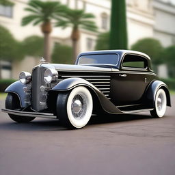 Create a custom supercar that is a fusion of a 1932 Buick Victoria sedan and a McLaren