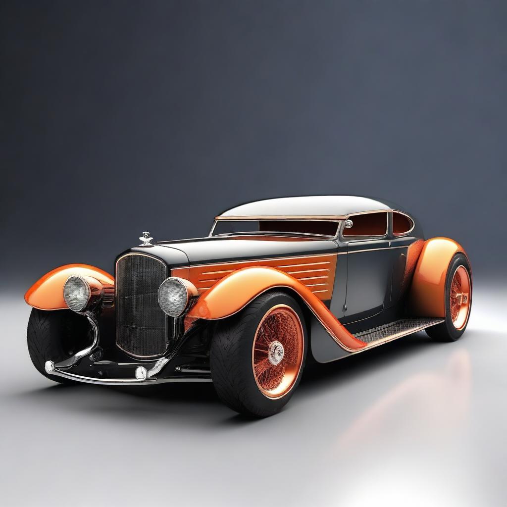 Create a custom hypercar that is a fusion of a 1932 Buick Victoria sedan and a McLaren