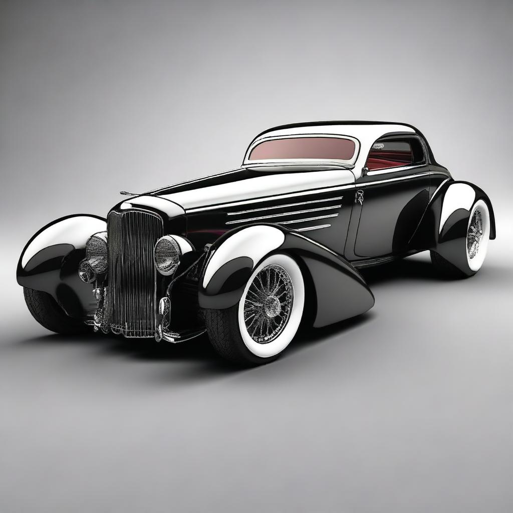 Create a custom hypercar that is a fusion of a 1932 Buick Victoria sedan and a McLaren