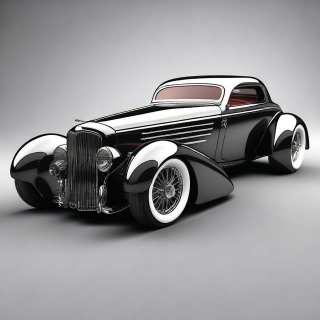 Create a custom hypercar that is a fusion of a 1932 Buick Victoria sedan and a McLaren