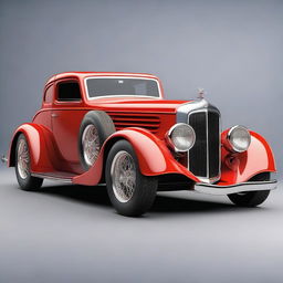 Create a custom hypercar that is a fusion of a 1932 Buick Victoria sedan and a Ferrari