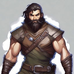 Create a detailed portrait of a male shifter character from Dungeons and Dragons