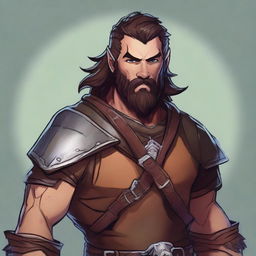 Create a detailed portrait of a male shifter character from Dungeons and Dragons