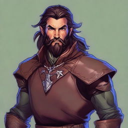 Create a detailed portrait of a male shifter character from Dungeons and Dragons