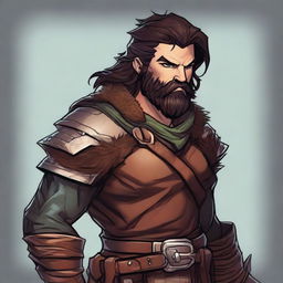 Create a detailed portrait of a male shifter character from Dungeons and Dragons