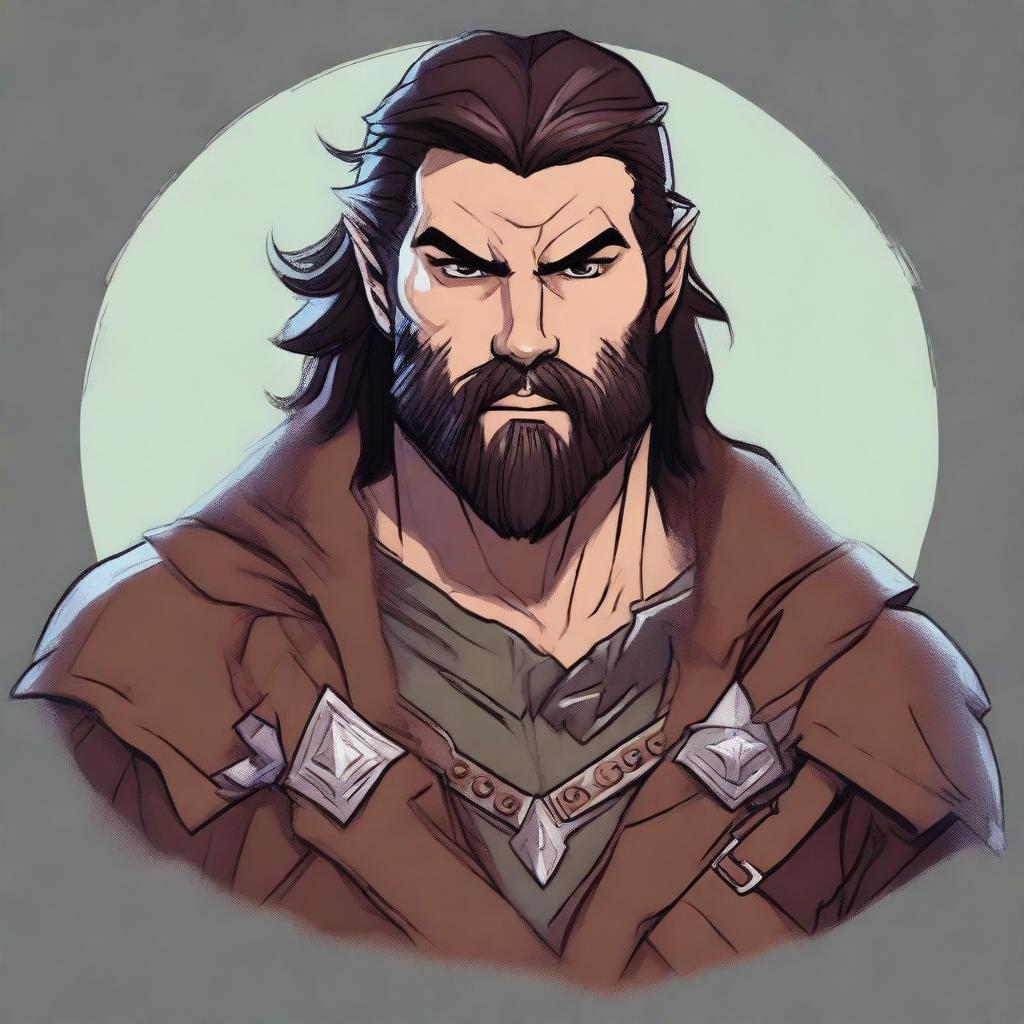 Create a detailed portrait of a male shifter character from Dungeons and Dragons