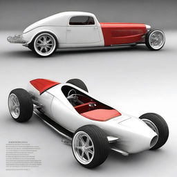 Create a custom hypercar that is a fusion of a white 1932 Buick Victoria sedan and a Ferrari