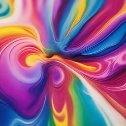 A visually striking image of colorful emulsion mixing in water, creating vibrant swirls and patterns