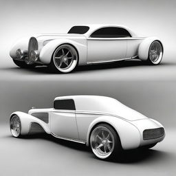 Create a custom hypercar that is a fusion of a white 4-door 1932 Buick Victoria sedan and a McLaren