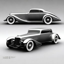 Create a custom hypercar that is a fusion of a 4-door 1932 Buick Victoria sedan and a McLaren