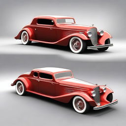 Create a custom hypercar that fuses the classic design of a 4-door 1932 Buick Victoria sedan with the modern aesthetics and performance of a McLaren