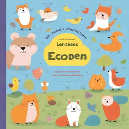 A colorful and engaging kids book cover featuring friendly animals, playful fonts, and a whimsical background