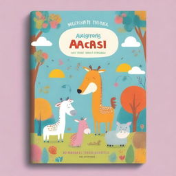 A colorful and engaging kids book cover featuring friendly animals, playful fonts, and a whimsical background