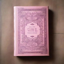 A vintage pink book with an ornate cover design, featuring intricate patterns and elegant typography