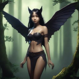 A realistic depiction of a Tiktik girl, a mythical creature from Philippine folklore