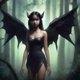 A realistic depiction of a Tiktik girl, a mythical creature from Philippine folklore