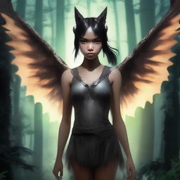 A realistic depiction of a Tiktik girl, a mythical creature from Philippine folklore