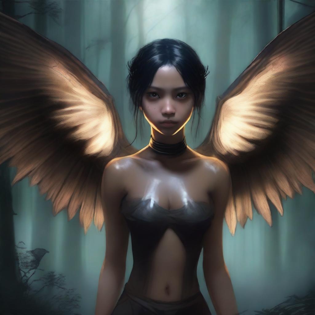 A realistic depiction of a Tiktik girl, a mythical creature from Philippine folklore