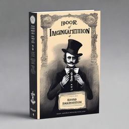 Create a horror story style book cover for a book titled 'Doors of Imagination'