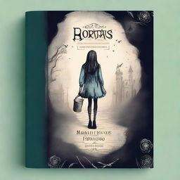 Create a book cover in the style of horror and suspense stories for a book titled 'Portas da Imaginação'