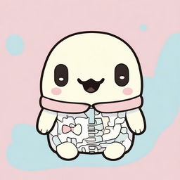 Create an image of a Sumikko Gurashi skeleton creature