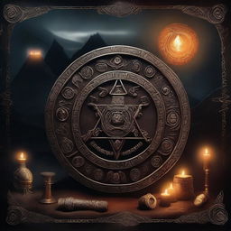 A mystical and enchanting scene featuring a powerful talisman that offers protection from evil eyes and devils