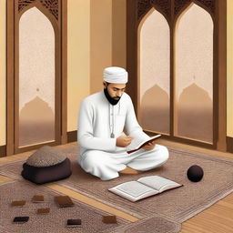 Create an image depicting an Islamic Ruqyah session