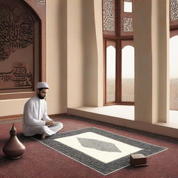 Create an image depicting an Islamic Ruqyah session