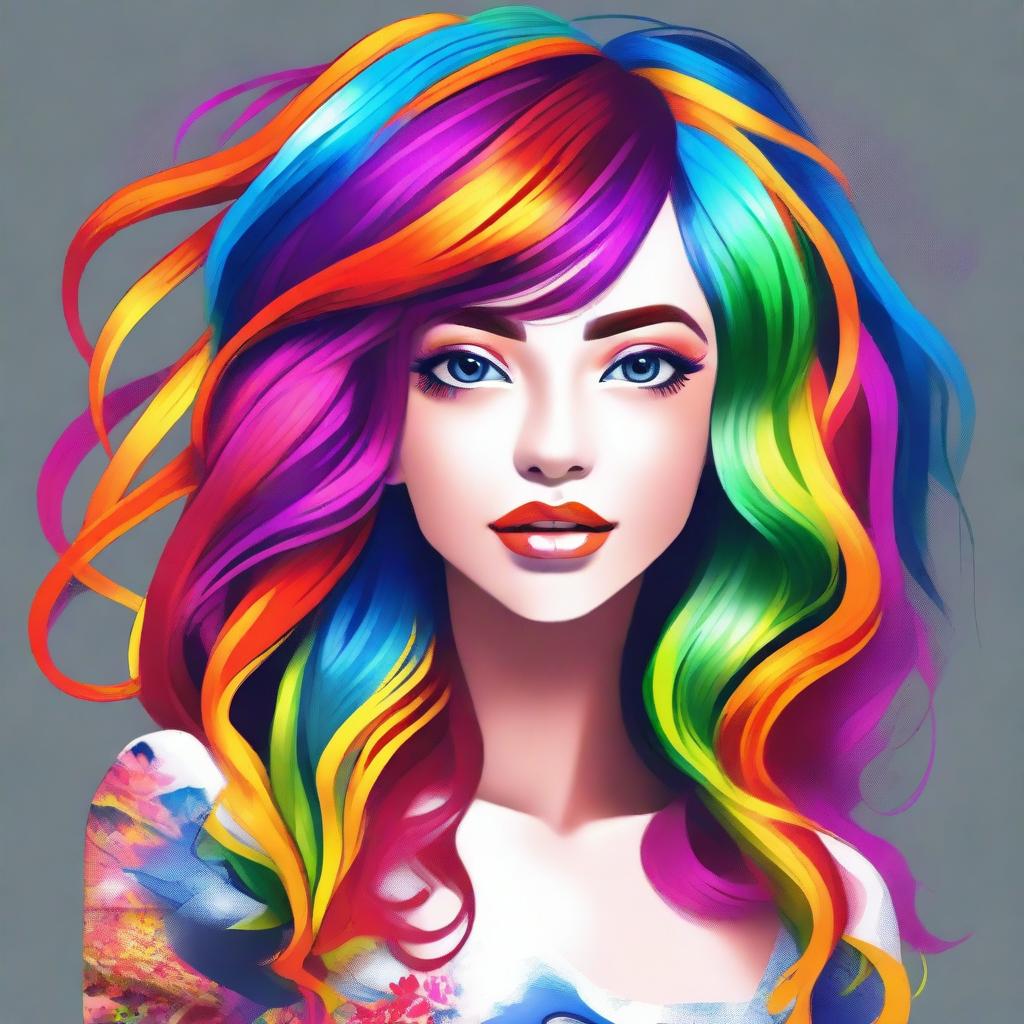 A girl with bold, vibrant hair