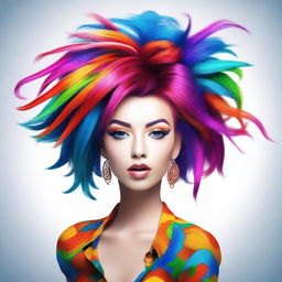 A girl with bold, vibrant hair