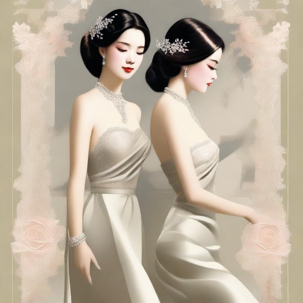 A tasteful and artistic depiction of women with a focus on beauty and elegance