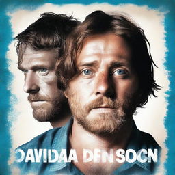 Create a film poster concept for a movie about David Anderson, a white male in his mid-20s with short to medium-length brown hair and blue eyes