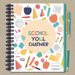 Design a cover for a school planner that is both functional and visually appealing