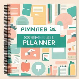 Design a cover for a school planner that is both functional and visually appealing