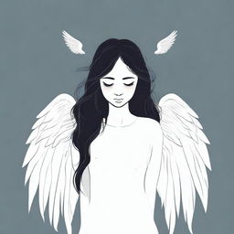 Create a book cover featuring a female with angel wings