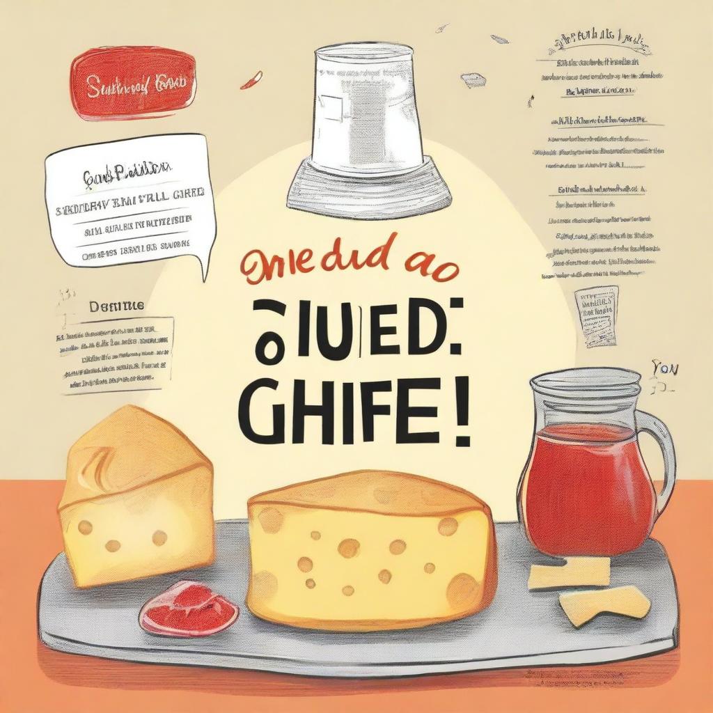 Create a front cover for a book titled 'Gouda Grief: Another Ball Drooper Short Story' by Dick Peterson