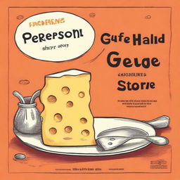 Create a front cover for a book titled 'Gouda Grief: Another Ball Drooper Short Story' by Dick Peterson