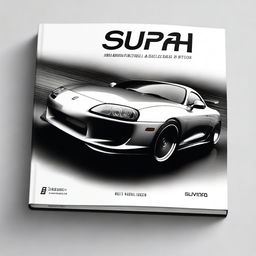 Create a book cover featuring a legendary Supra Mk4 car