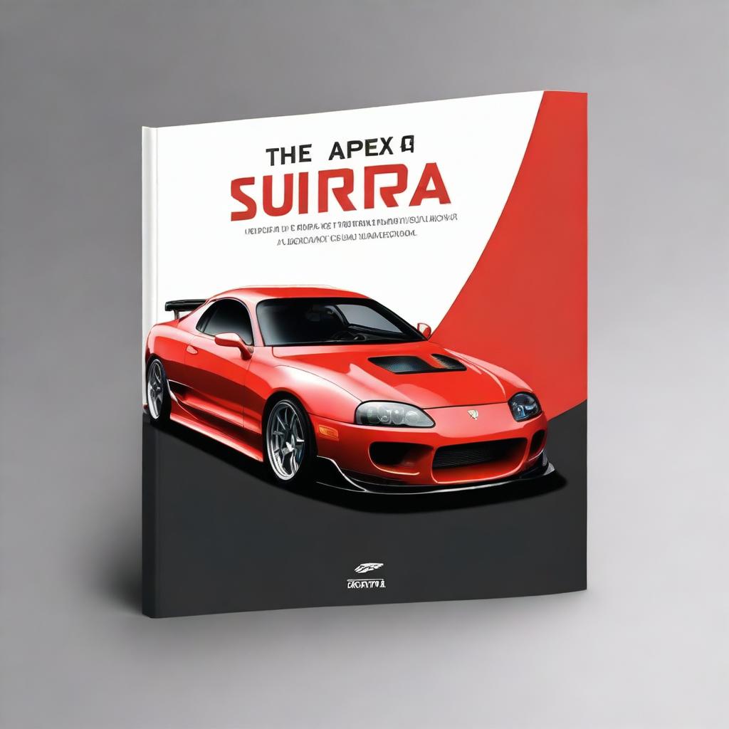 Create a book cover featuring a legendary Supra Mk4 car